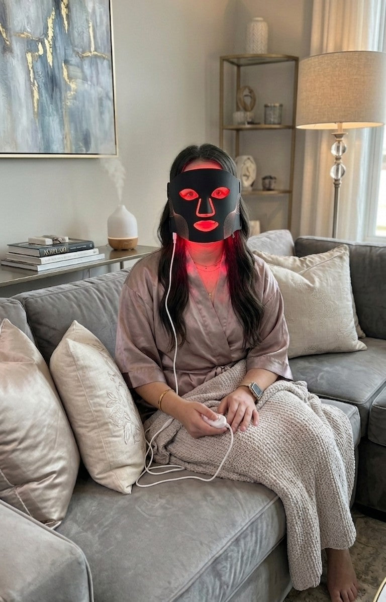 Sophie Bennett testimonial - real customer review of AureGlow LED mask UK verified purchase
