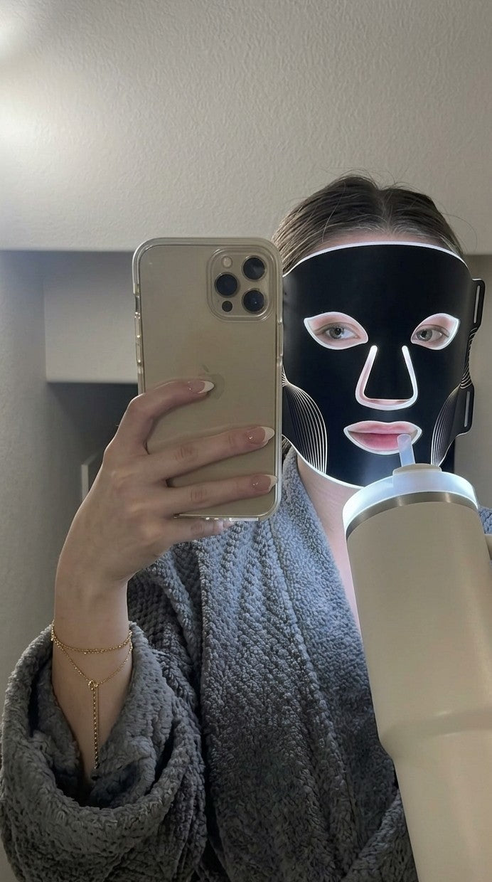 Chloe Whitmore 5-star review - LED face mask before and after results UK customer
