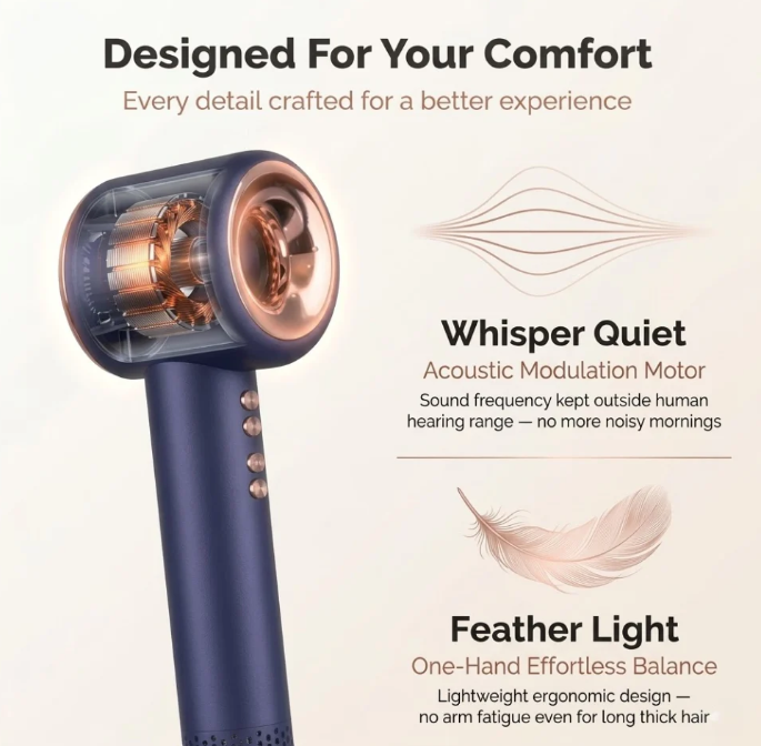 Aerovella Smart Ionic Hair Dryer For Frizz Free Hair